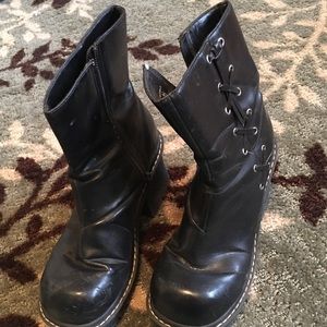 Xhiliration Black Combat Boots w/ Heel